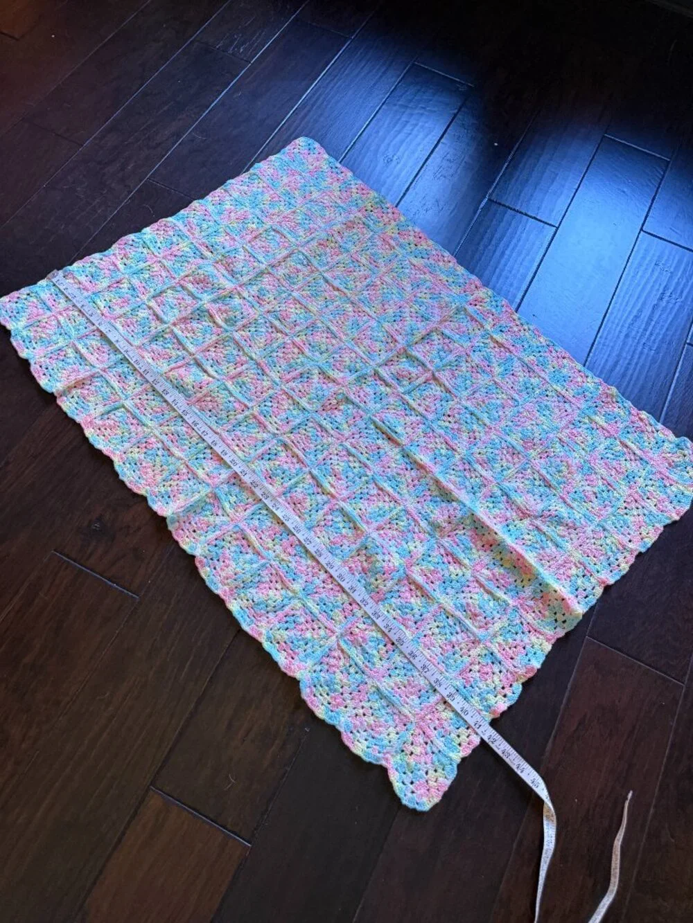 Vintage Handmade Crochet Crocheted Baby Blanket Size 41 x 28 inches